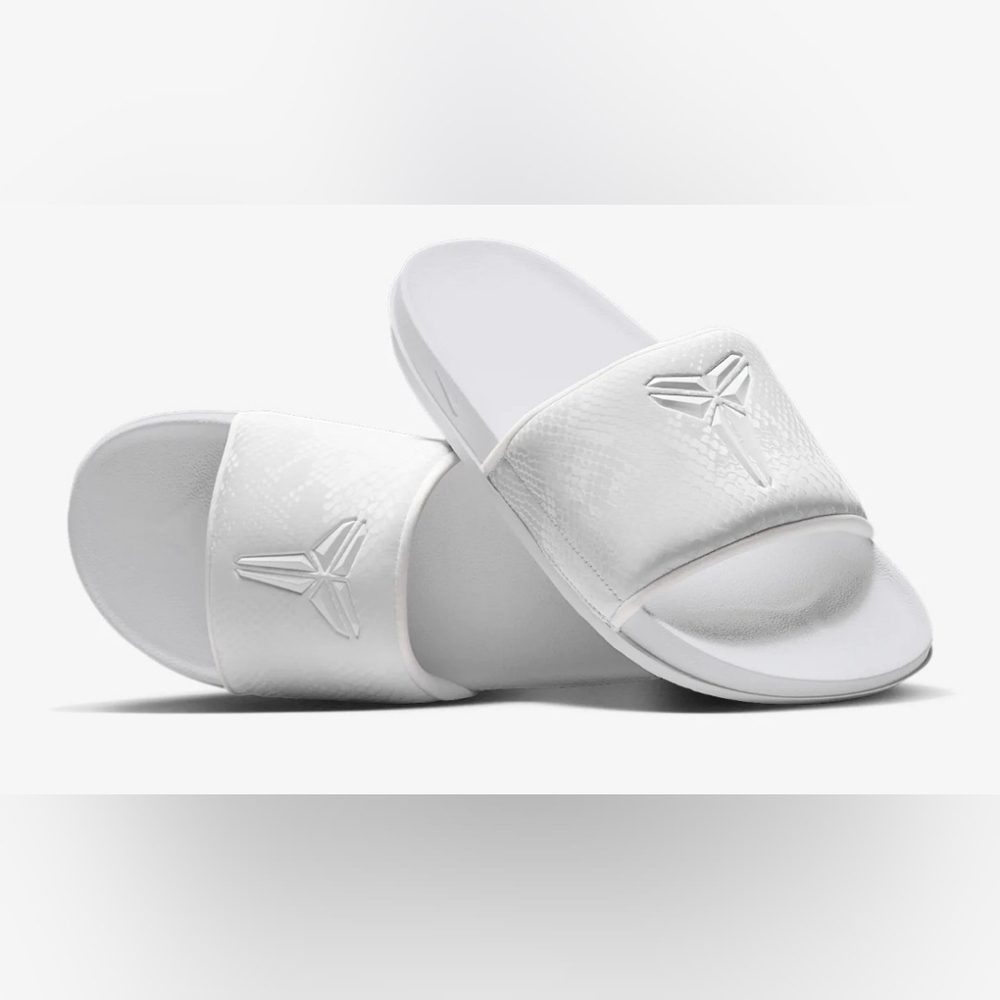Nike KOBE BRYANT White Slide Sandals with Logo mamba New Mens KIDS AND toddler